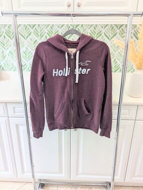 Hollister Plum Zip-Up Hoodie Los Angeles Small Sporty Casual